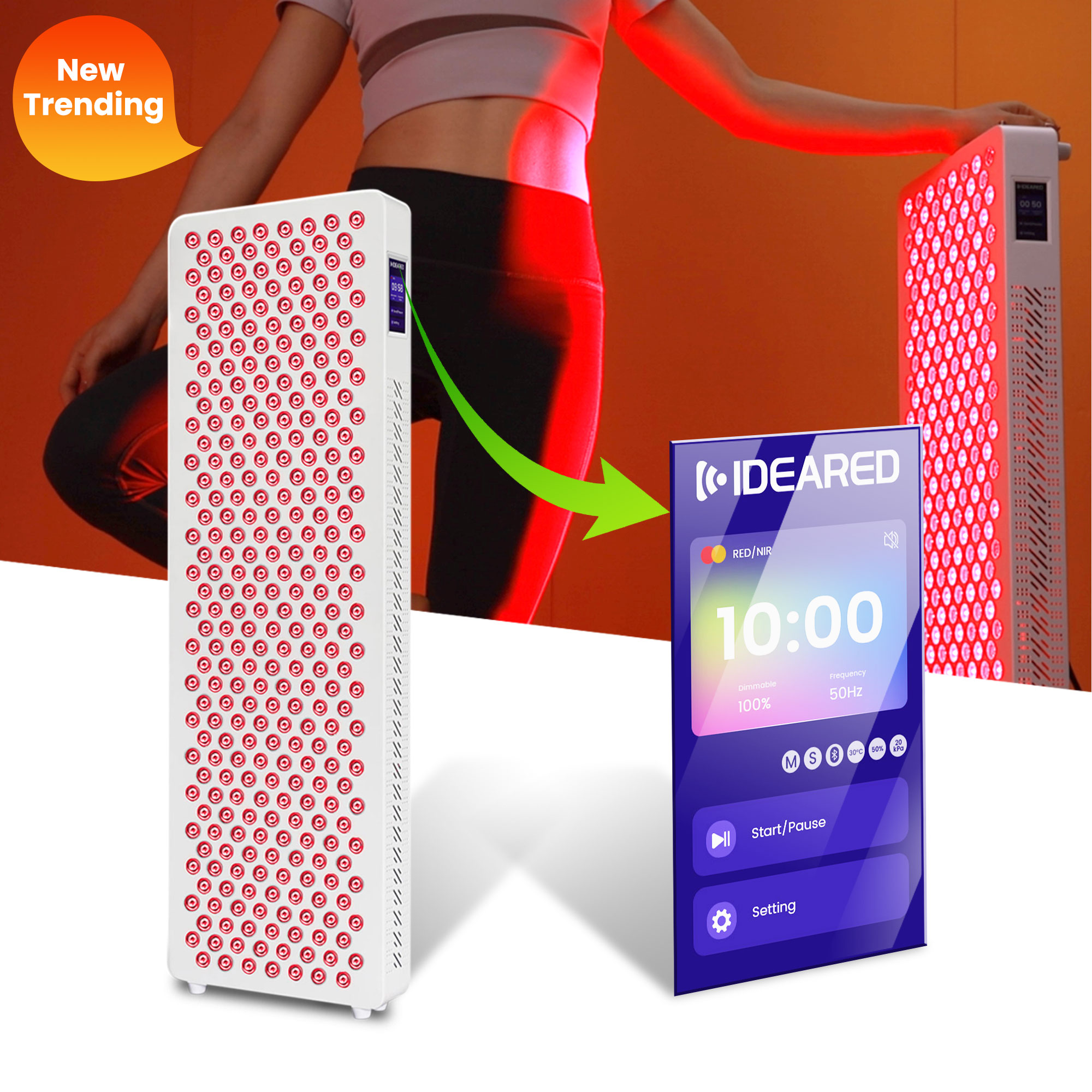 RL300MAXPT Touch Screen Pulse Mode 300pcs LED Multifunctional Bracket Full Body Infrared Lamp Device Red Light Therapy Panel