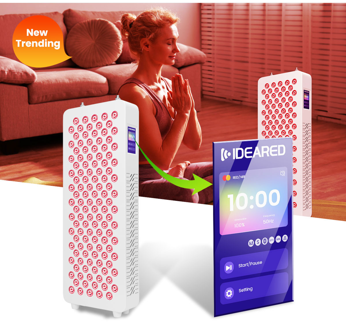  RL120 New Touch Screen Red Light Therapy Lamp RL120