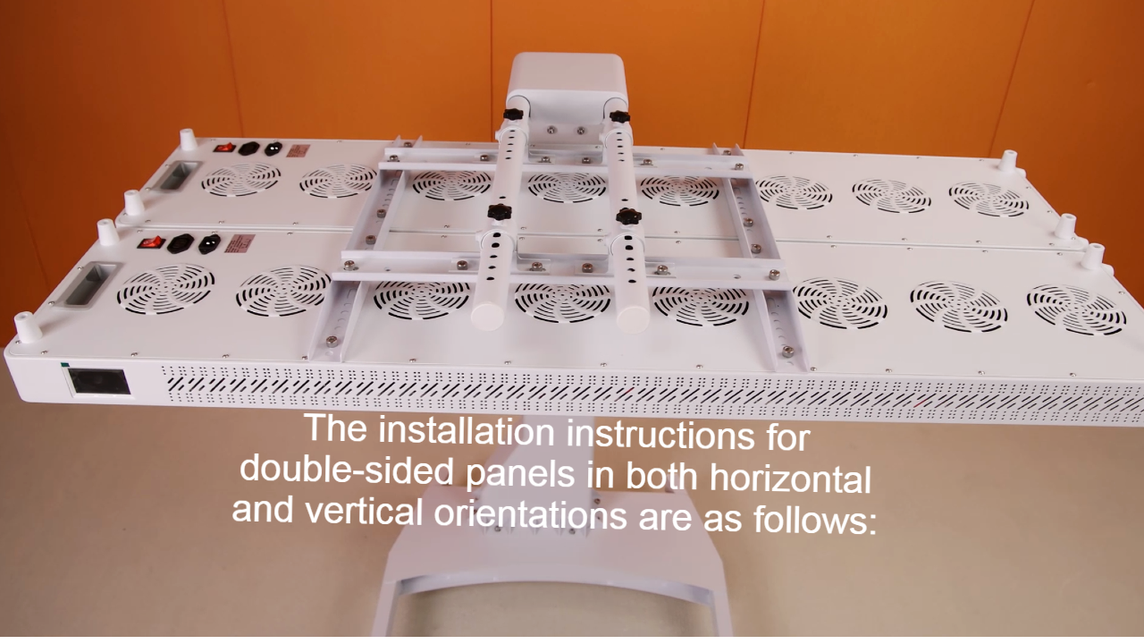 The method of installing dual lamp panels on the MS1000-B electric bracket.