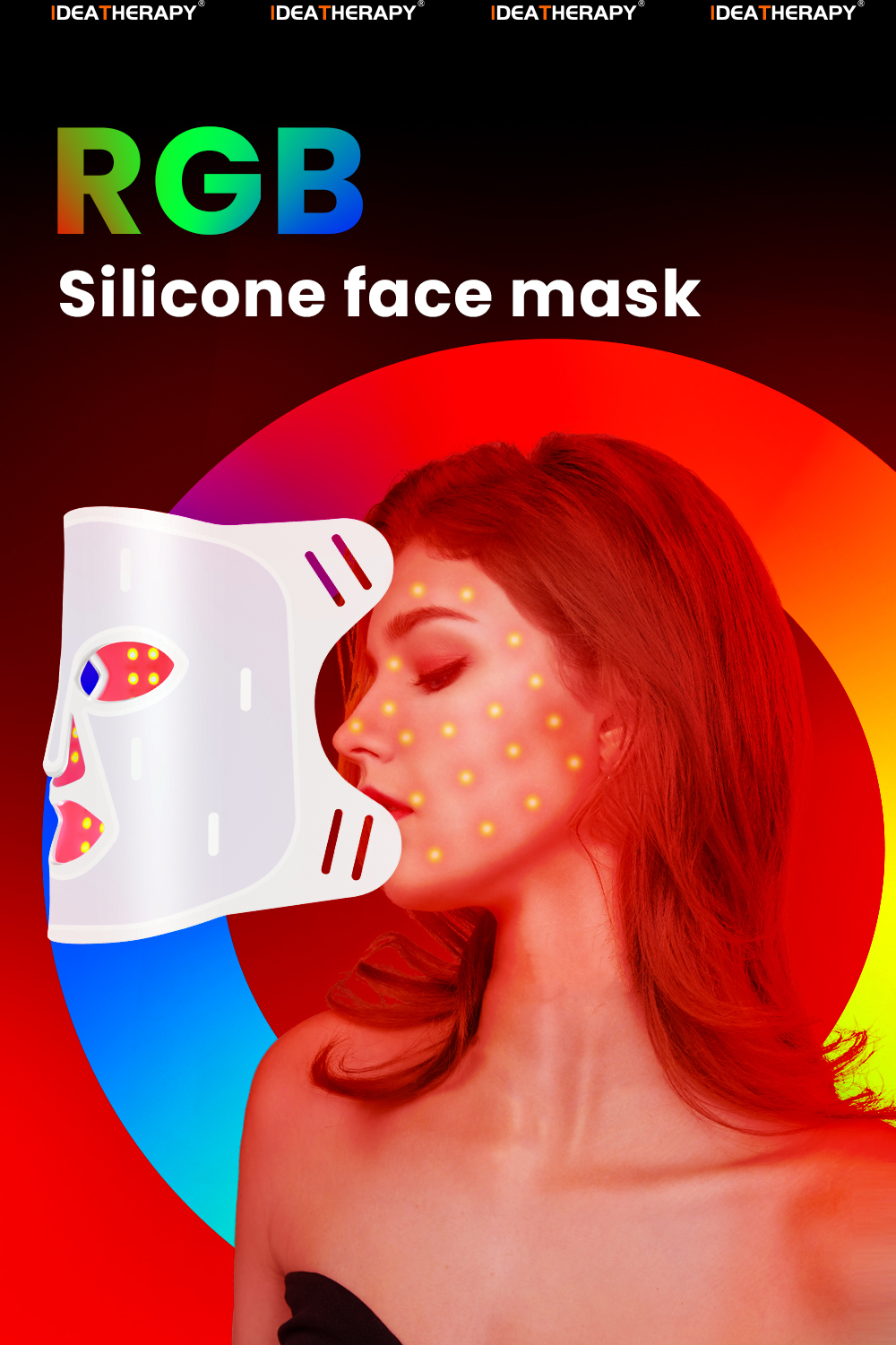 Ideatherapy medical-grade silicone TLM200-H mask with 7 lighting mode 3 in 1 chips led face red light mask 