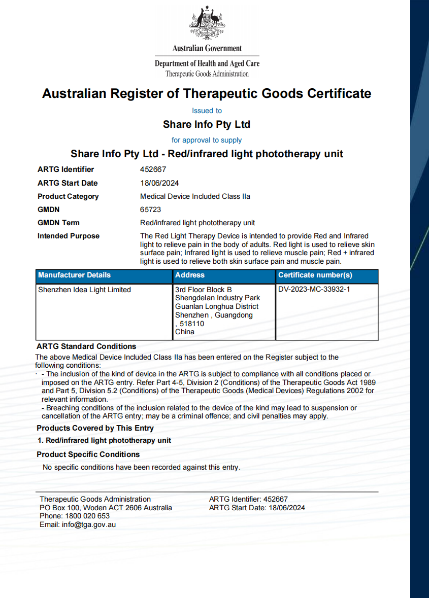 TGA certification